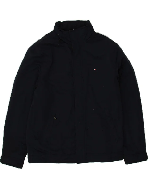 Men's Coats with Flannel LiningTOMMY HILFIGER Mens Windbreaker Jacket UK 38 Medium Navy Blue Polyester Men's Coats with Flannel LiningTOMMY HILFIGER Mens Windbreaker Jacket UK 38 Medium Navy Blue Polyester
