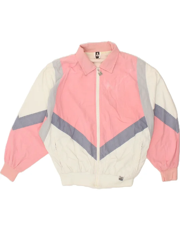 Men's Coats for Winter SportsTRIGEMA Mens Bomber Jacket UK 38 Medium Pink Colourblock Cotton