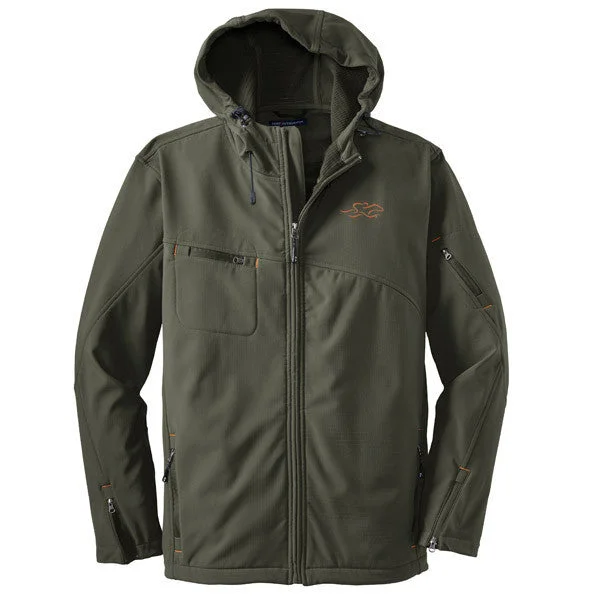 Men's Coats with Snap ButtonsTrimtastic Hooded Soft Shell Jacket - Deep Green