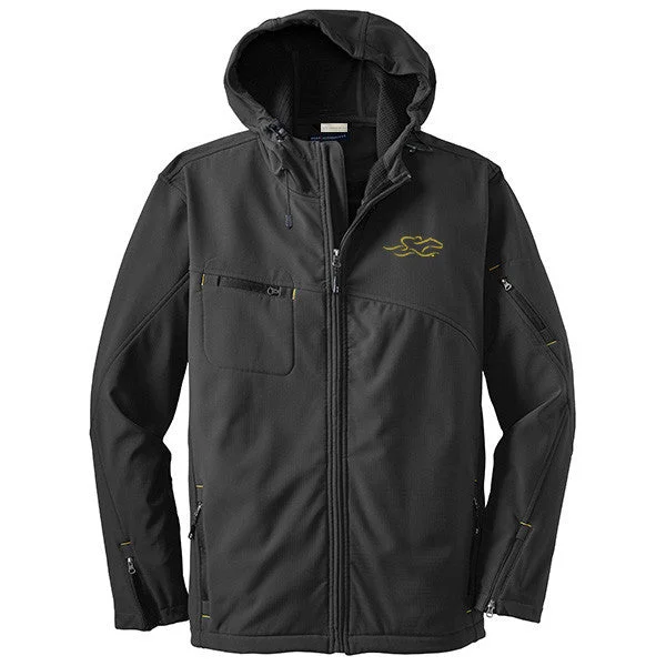 Men's Coats for HikingTrimtastic Hooded Soft Shell Jacket- Gray