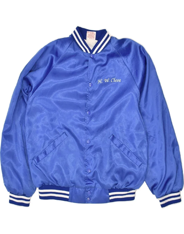 Men's Coats with Wind-Resistant FabricVINTAGE Mens Bomber Jacket UK 40 Large Blue Nylon Men's Coats with Wind-Resistant FabricVINTAGE Mens Bomber Jacket UK 40 Large Blue Nylon