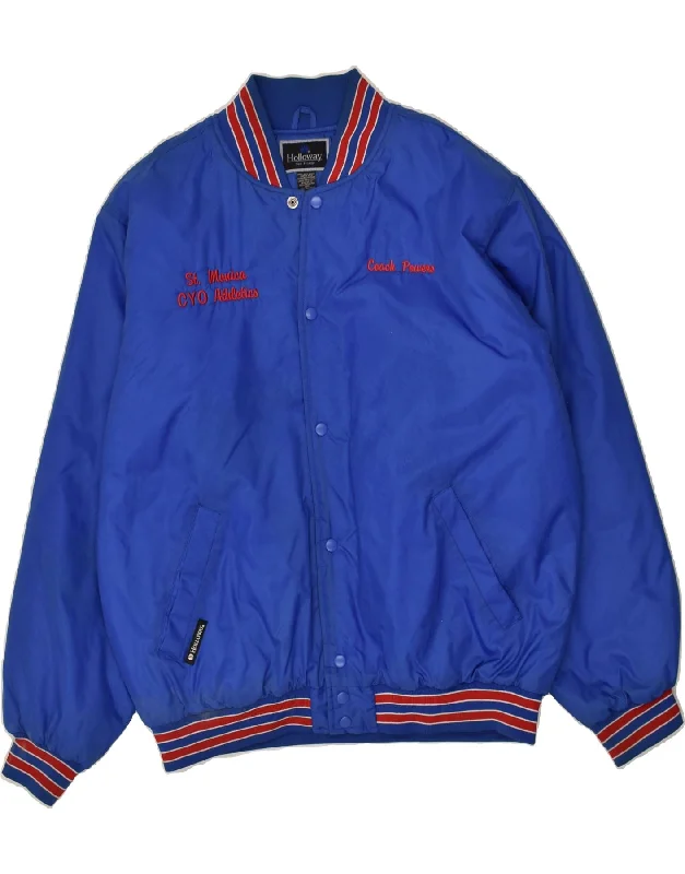 Men's Coats for Outdoor ActivitiesVINTAGE Mens Bomber Jacket UK 42 XL Blue Nylon
