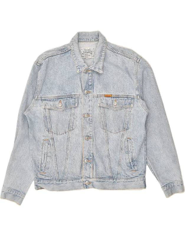 Men's Coats with Reflective StripesVINTAGE Mens Denim Jacket UK 38 Medium Blue Cotton
