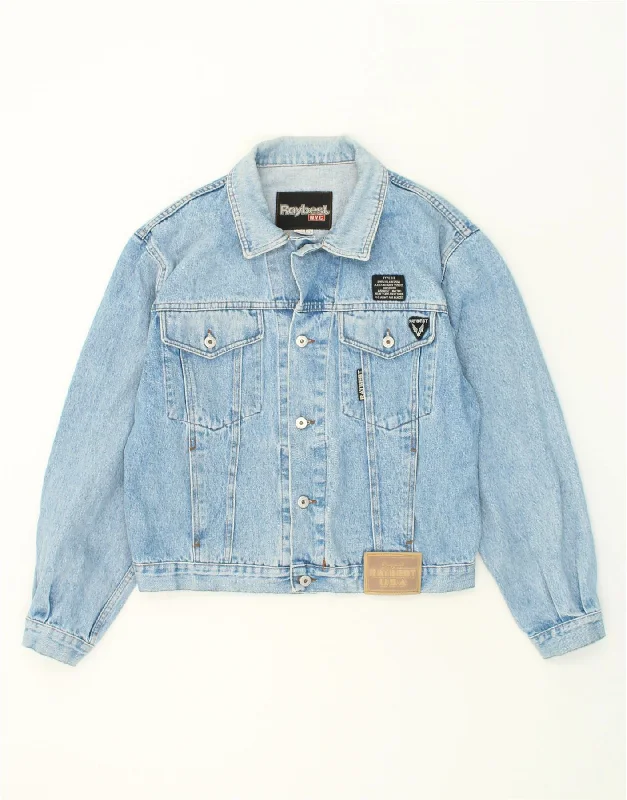 Warm Men's Down JacketsVINTAGE Mens Denim Jacket UK 40 Large Blue Cotton