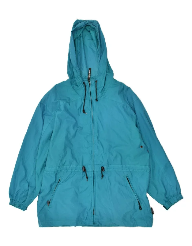 Durable Men's Car CoatsVINTAGE Mens Hooded Rain Jacket UK 38 Medium Blue