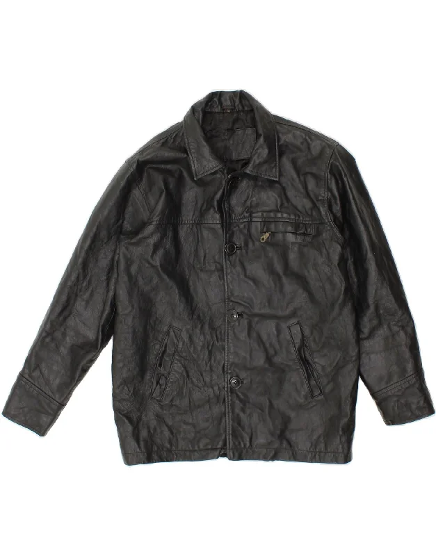 Men's Coats for Cold WeatherVINTAGE Mens Leather Jacket EU 34 XS Black Leather