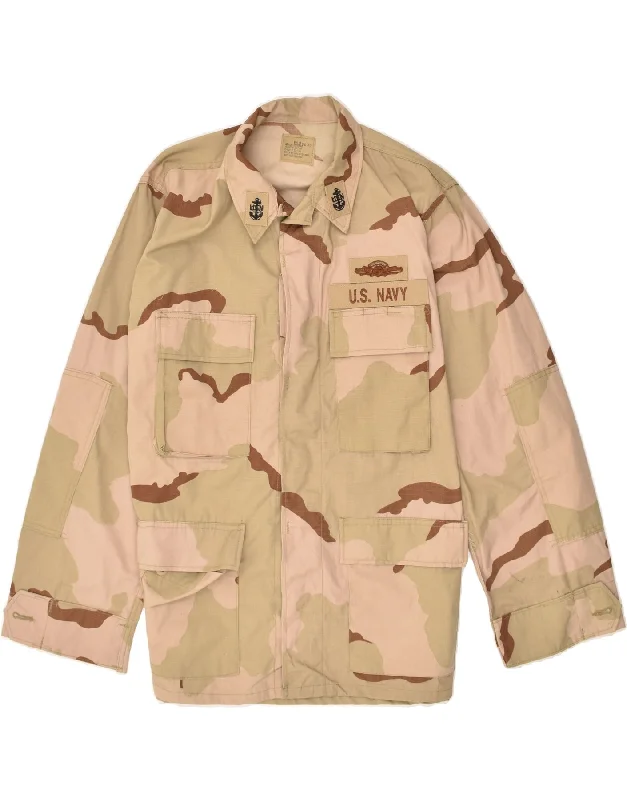 Men's Coats with Removable LiningsVINTAGE Mens Military Jacket UK 38 Medium Beige Camouflage Nylon Men's Coats with Removable LiningsVINTAGE Mens Military Jacket UK 38 Medium Beige Camouflage Nylon