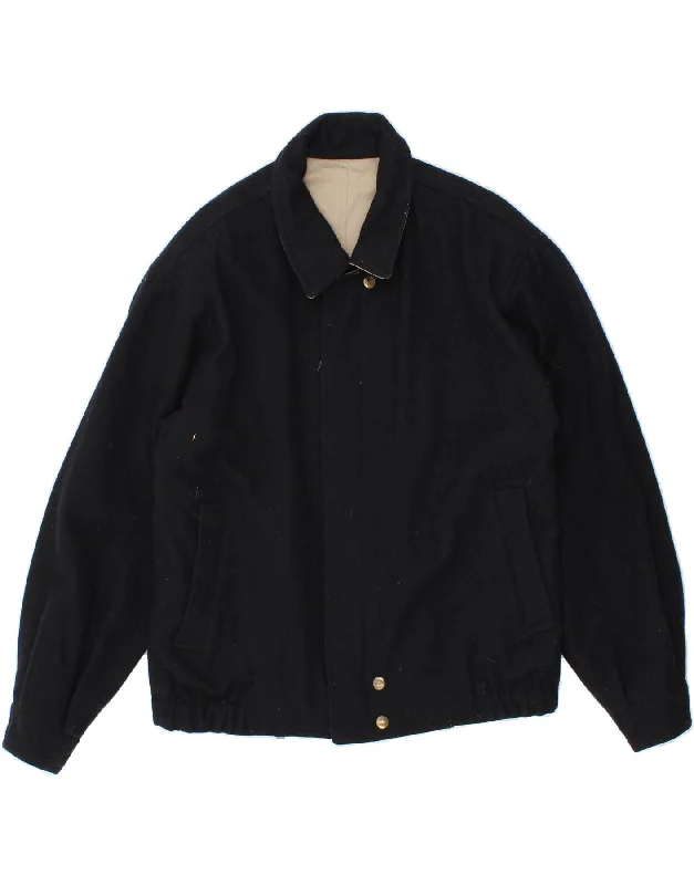 Men's Coats with Reflective StripesVINTAGE Mens Reversible Jacket UK 38 Medium Navy Blue Colourblock Cotton Men's Coats with Reflective StripesVINTAGE Mens Reversible Jacket UK 38 Medium Navy Blue Colourblock Cotton