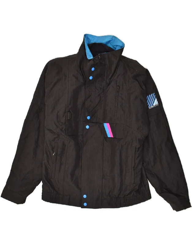 Functional Men's Ski JacketsVINTAGE Mens Windbreaker Jacket UK 36 Small Black Nylon